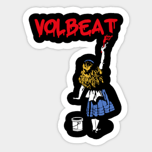 volbeat ll girls with red paint Sticker